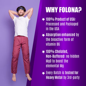 FOLONA Magnésium Glycinate 1350mg capsules sur une table