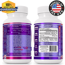 FOLONA Magnésium Glycinate 1350mg capsules végétales