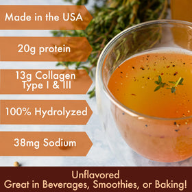 FOLONA Poudre de Bouillon d'Os Collagène 472g avec informations nutritionnelles