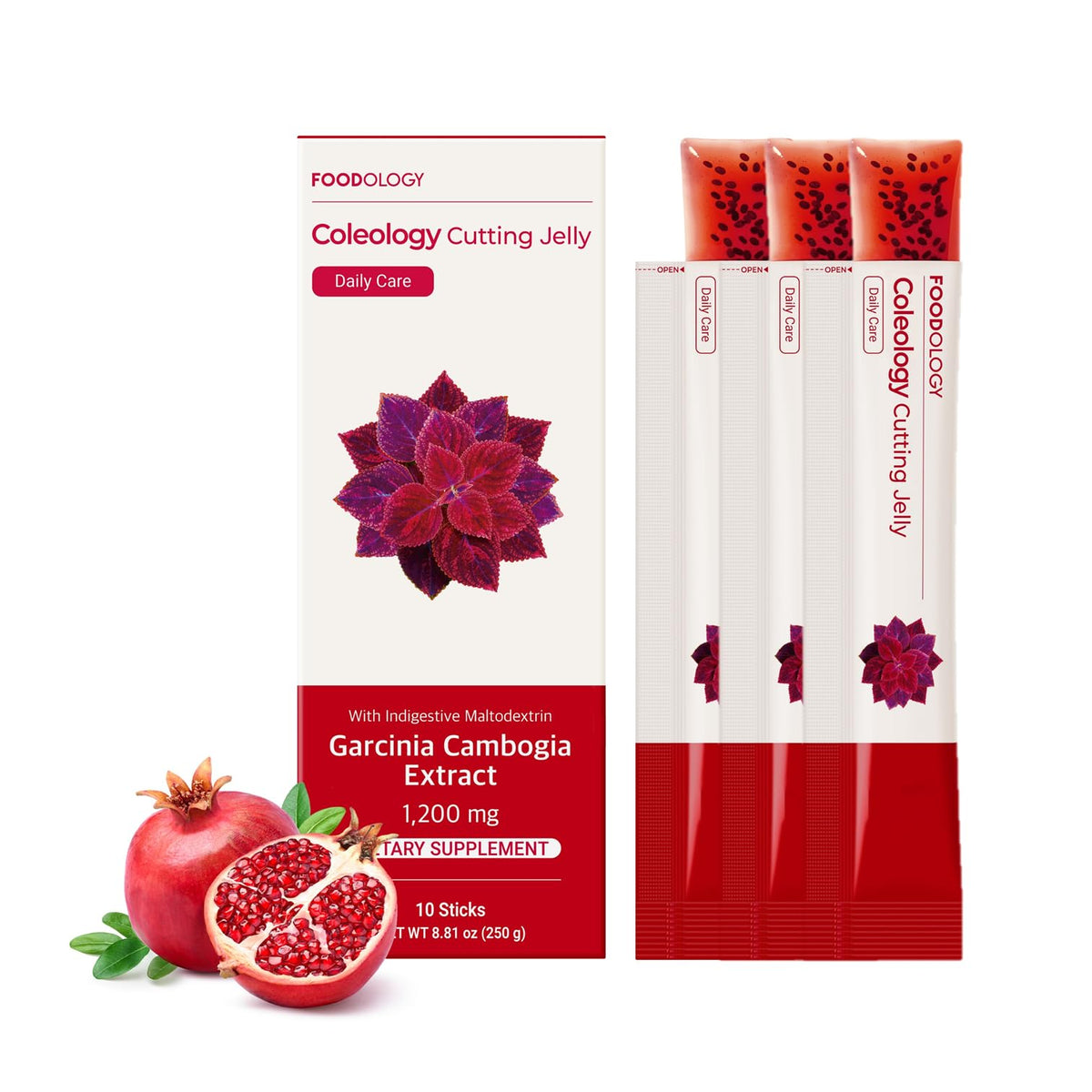 FOODOLOGY Coleology Jelly 30 sticks à la grenade, vue de face