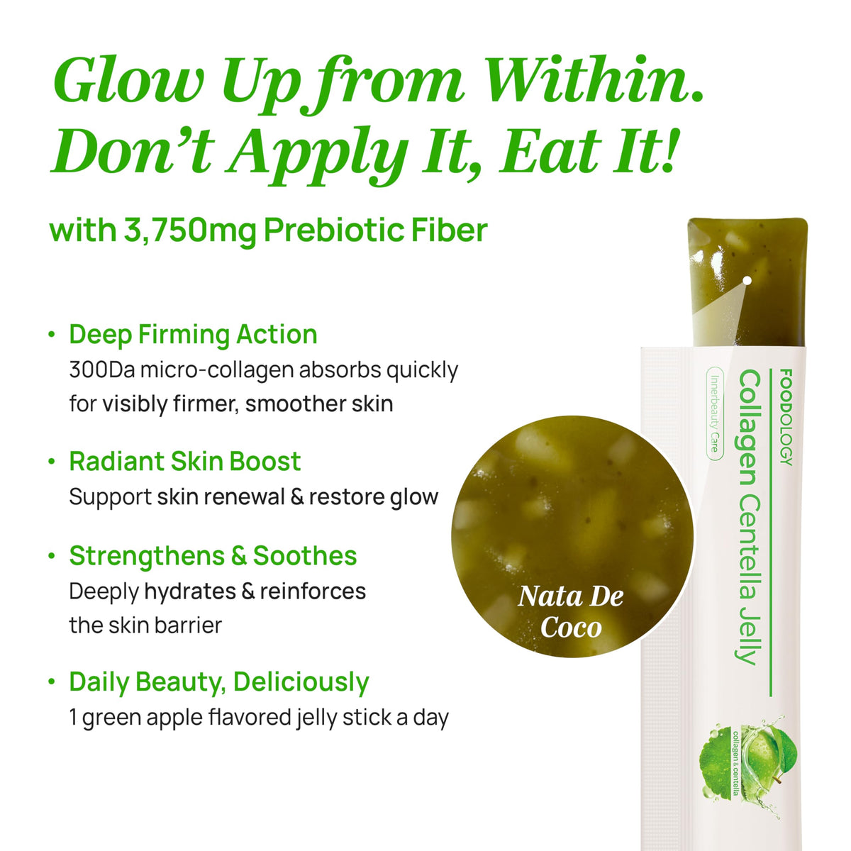 FOODOLOGY Gelée Centella Pomme Verte sticks individuels