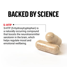 Force Factor 5-HTP capsules montrant la taille