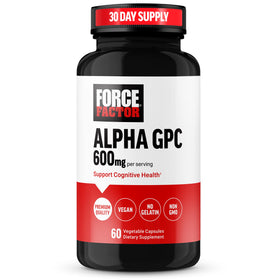 Force Factor Alpha GPC 300mg complément alimentaire avant avec emballage