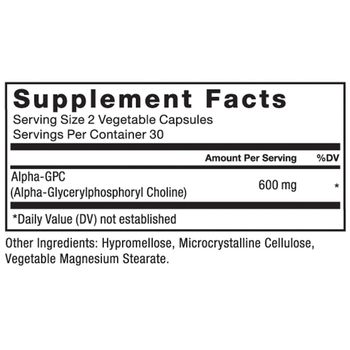 Force Factor Alpha GPC 300mg complément alimentaire ouvert montrant les gélules