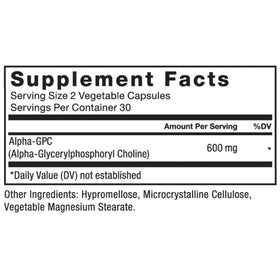 Force Factor Alpha GPC 300mg complément alimentaire ouvert montrant les gélules