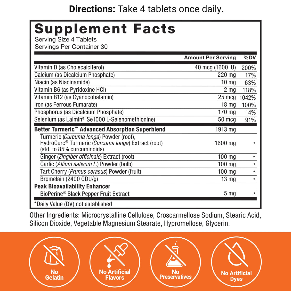Force Factor Better Turmeric 1600mg comprimés avec bouteille ouverte