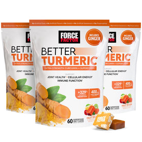 Force Factor Better Turmeric 600mg gommes molles en emballage individuel