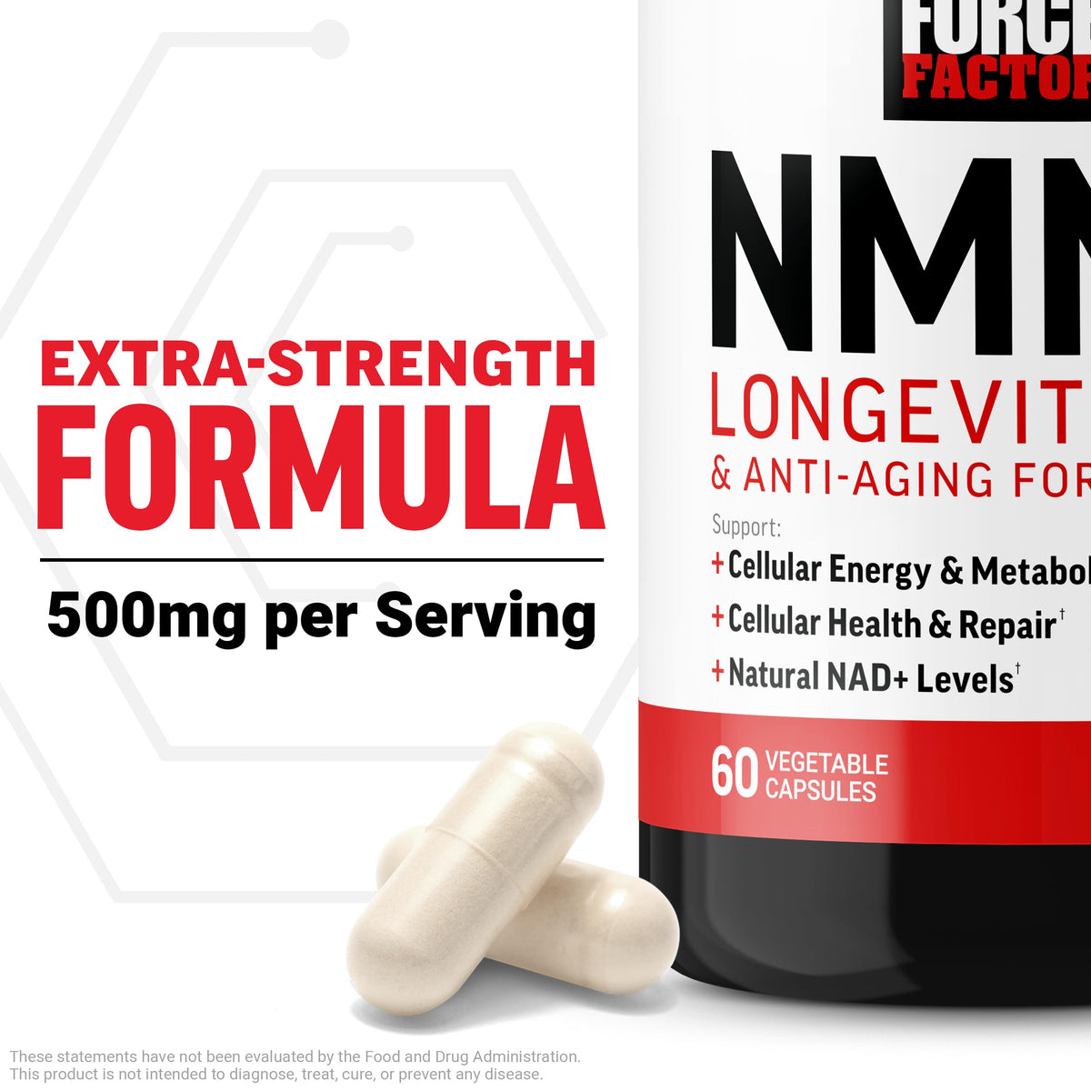 Force Factor Capsules de Longévité NMN sur une table