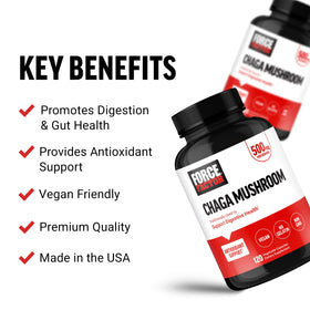 Force Factor Chaga Champignons Capsules 125g étiquette