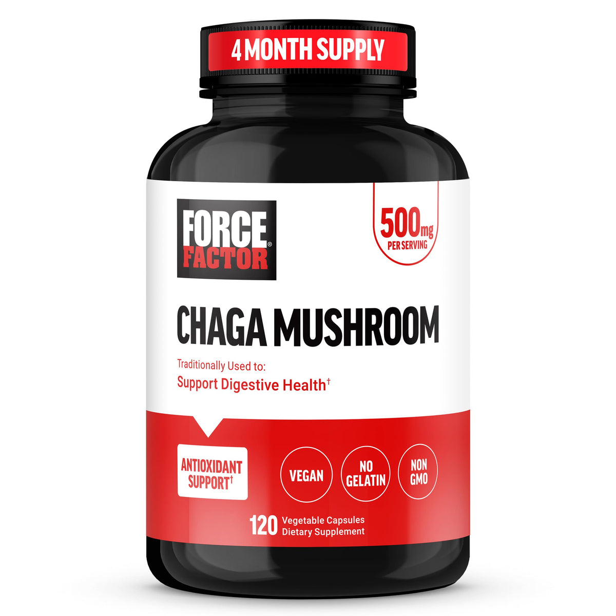 Force Factor Chaga Champignons Capsules 125g vue de face