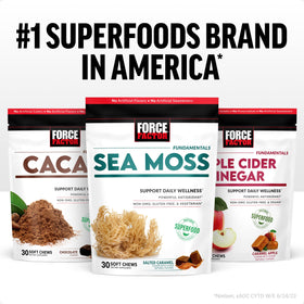 Force Factor Chews de Mousse Marine avec autres compléments alimentaires