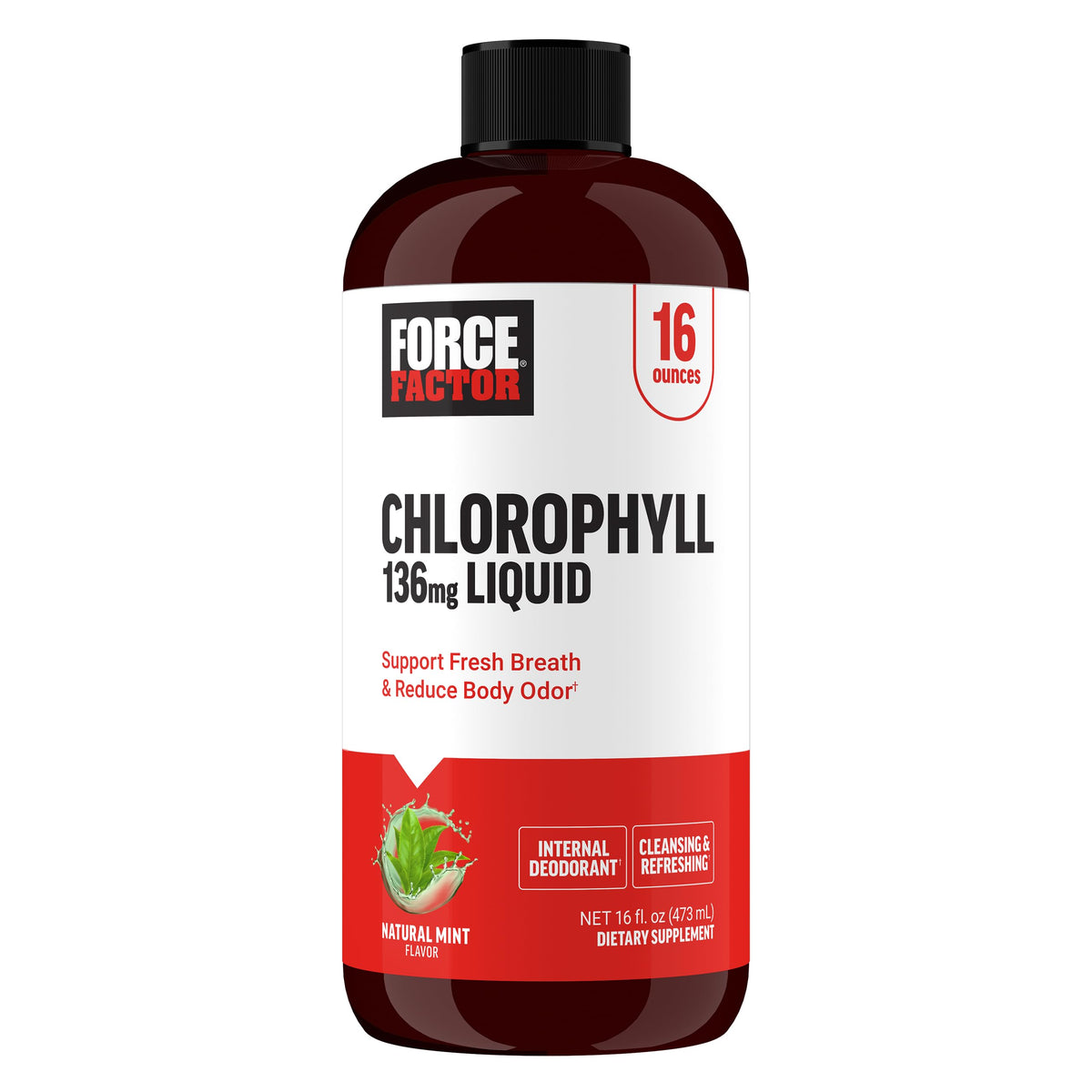Force Factor Chlorophyll Liquide 540g vue de face avec étiquette