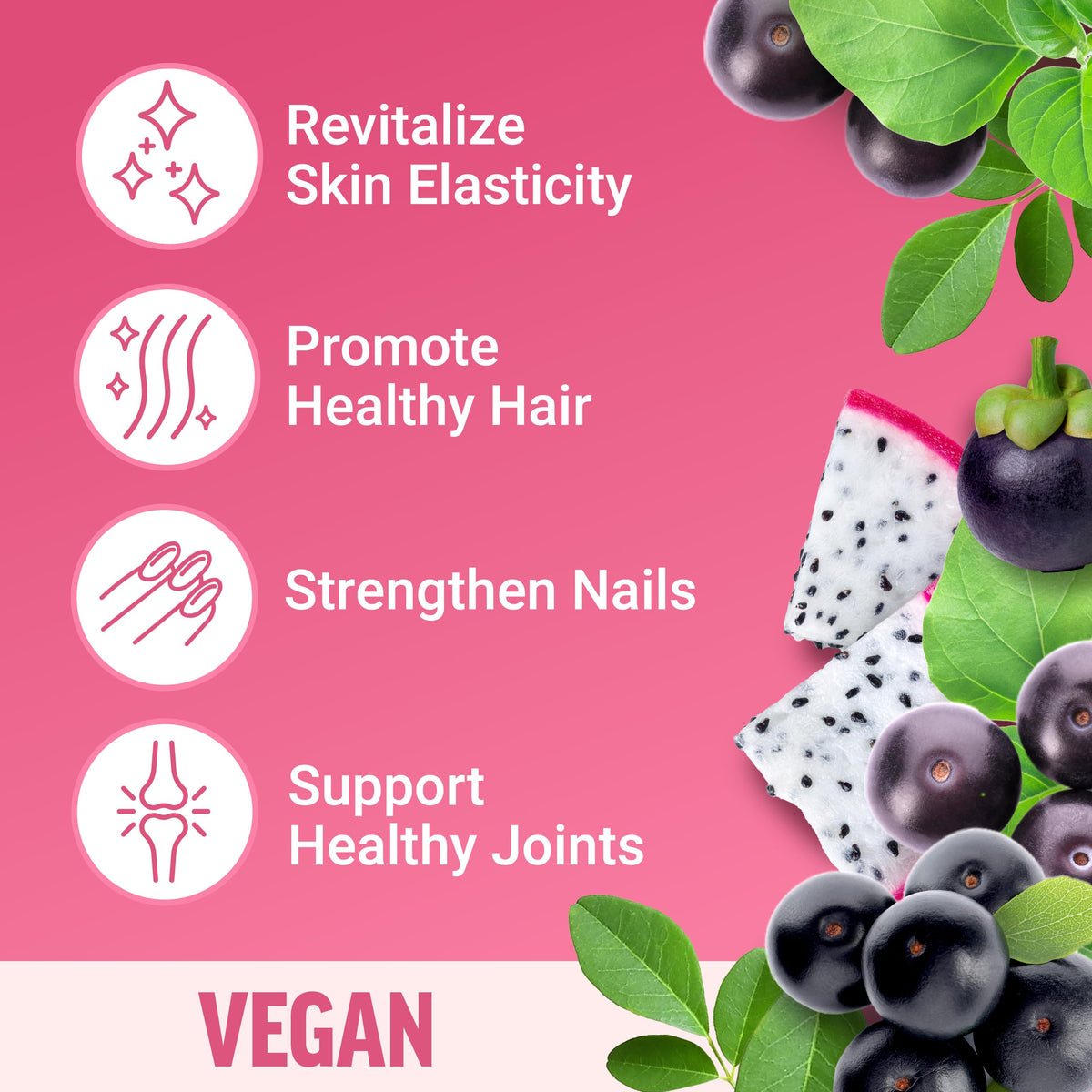 Force Factor Collagen support Superfoods 821g soft chews close-up