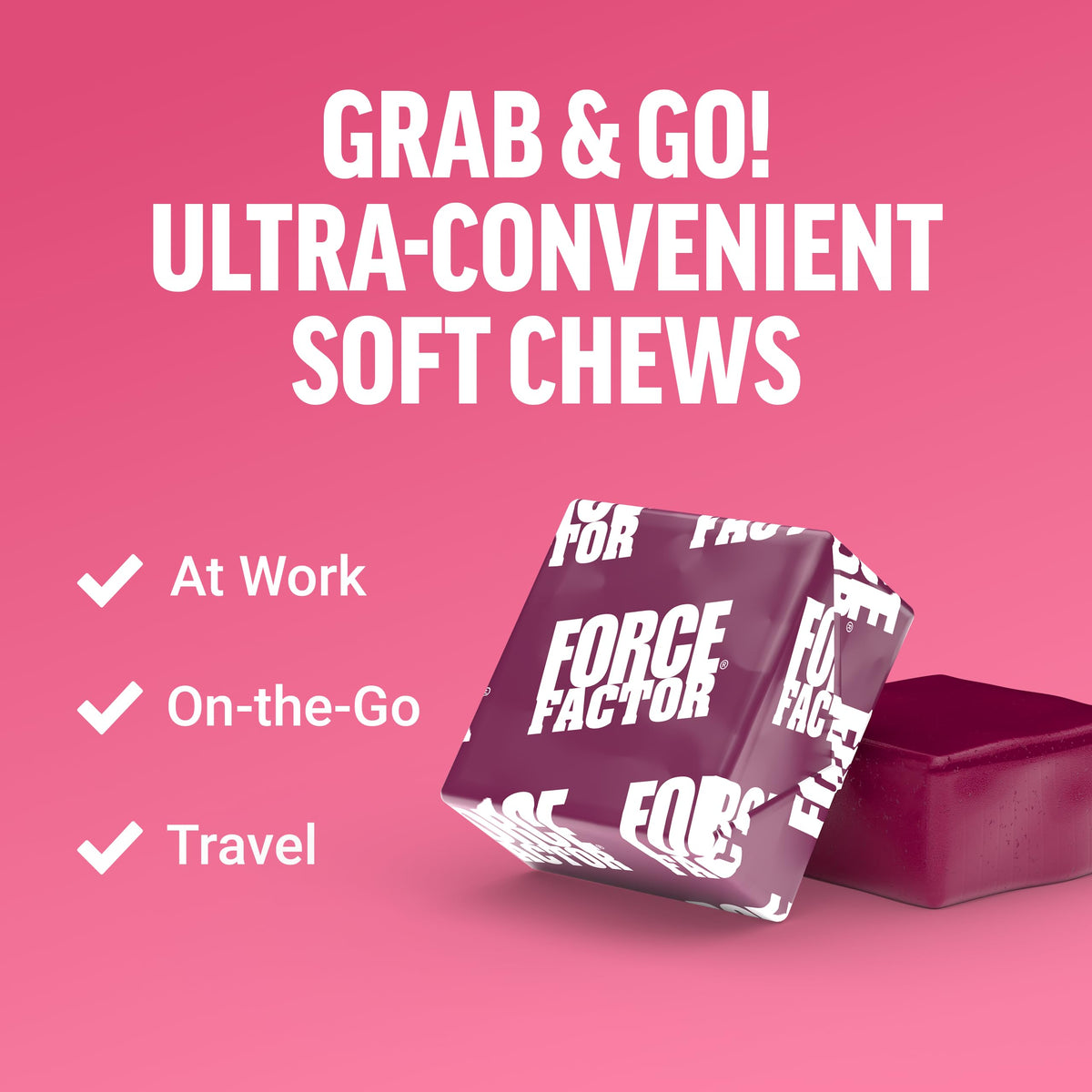 Force Factor Collagen support Superfoods 821g soft chews with fruits