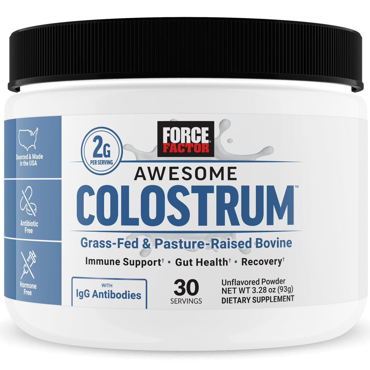 Force Factor Colostrum Bovin 150g - vue de face