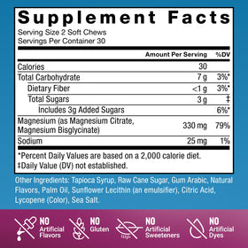 Force Factor Complément Alimentaire Magnésium 330mg Glycinate & Citrate - Bonbons à mâcher sur une table