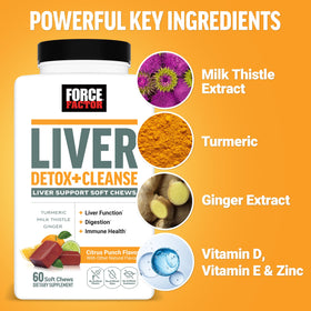 Force Factor Détox Foie gommes à mâcher avec chardon-Marie et curcuma