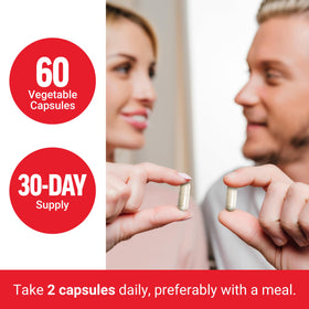Force Factor DIM Max 400mg capsules avec ingrédients en arrière-plan