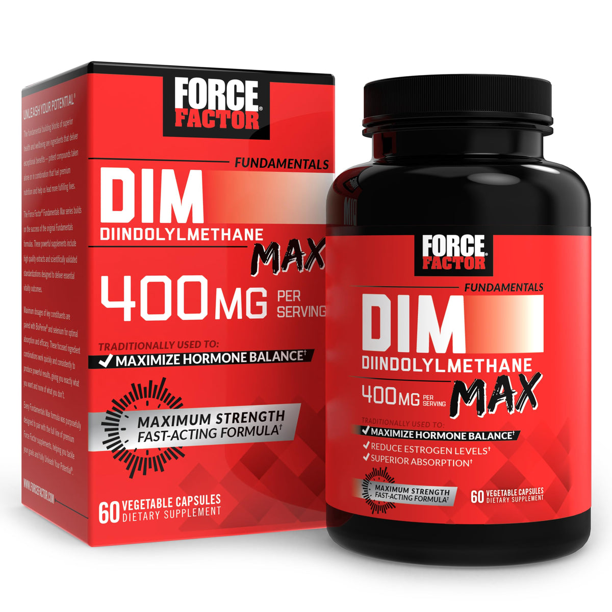 Force Factor DIM Max 400mg capsules vue de face