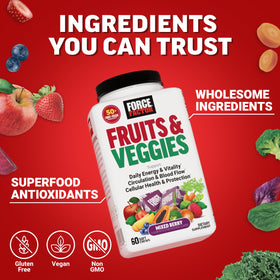 Force Factor Fruits & Légumes, arrière de l'emballage