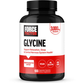 Force Factor Glycine 155g boîte avant avec capsules végétales