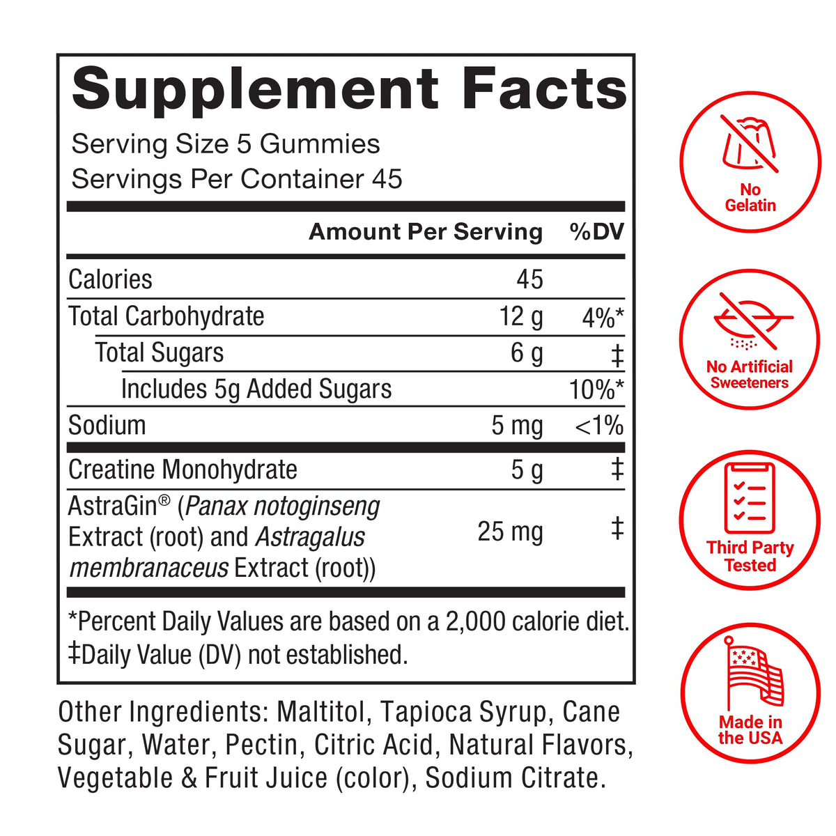 Force Factor Gummies de Créatine Monohydrate, saveur citron-vert