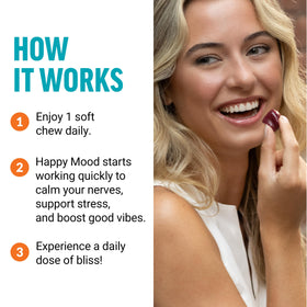 Force Factor Happy Mood Soft Chews montrant la texture de la gomme