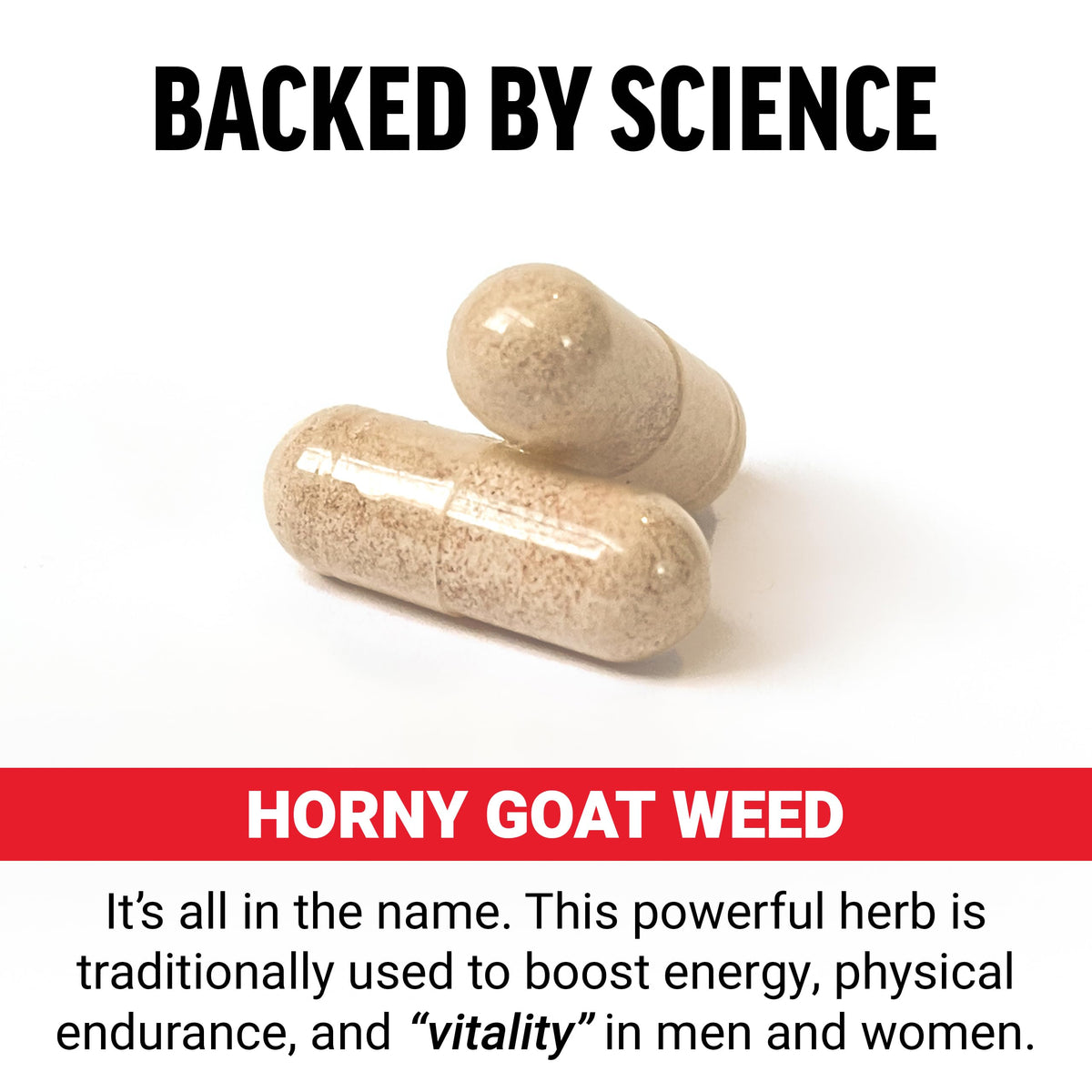 Force Factor Horny Goat Weed 750mg capsules ouvertes