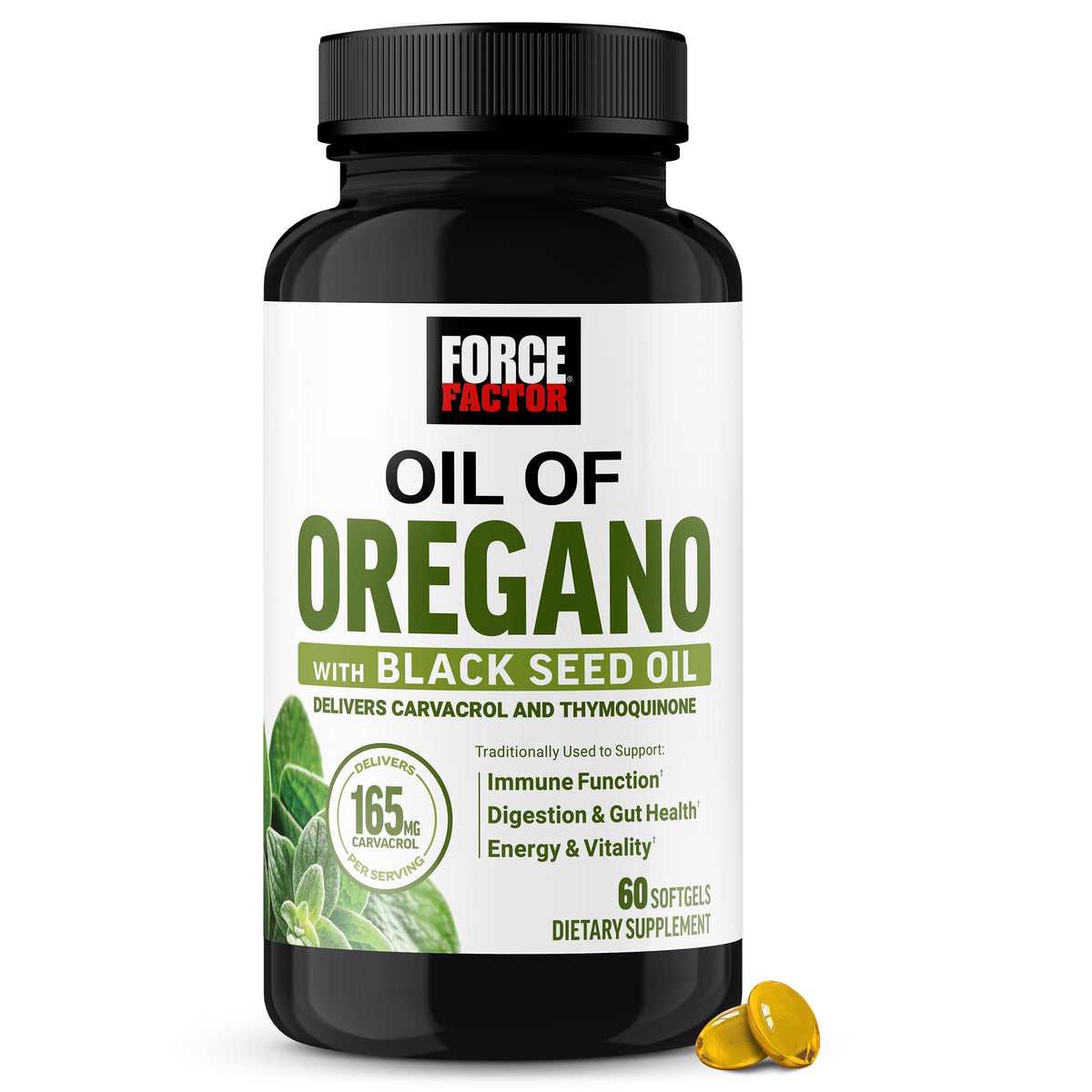 Force Factor Huile d'Origan et Huile de Graines Noires 276g vue avant