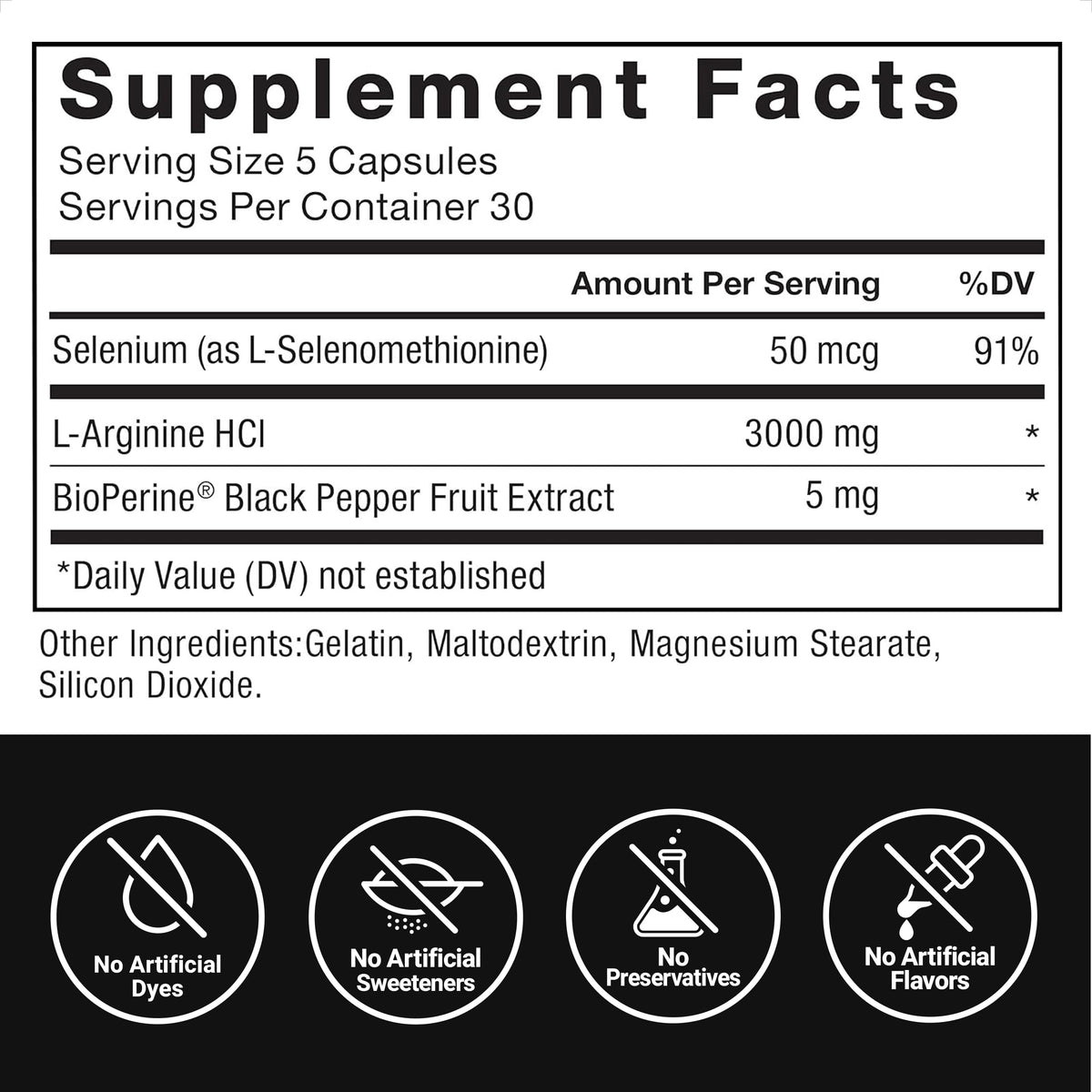 Force Factor L-Arginine 3000mg complément alimentaire avec cuillère doseuse