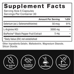 Force Factor L-Arginine 3000mg complément alimentaire avec cuillère doseuse