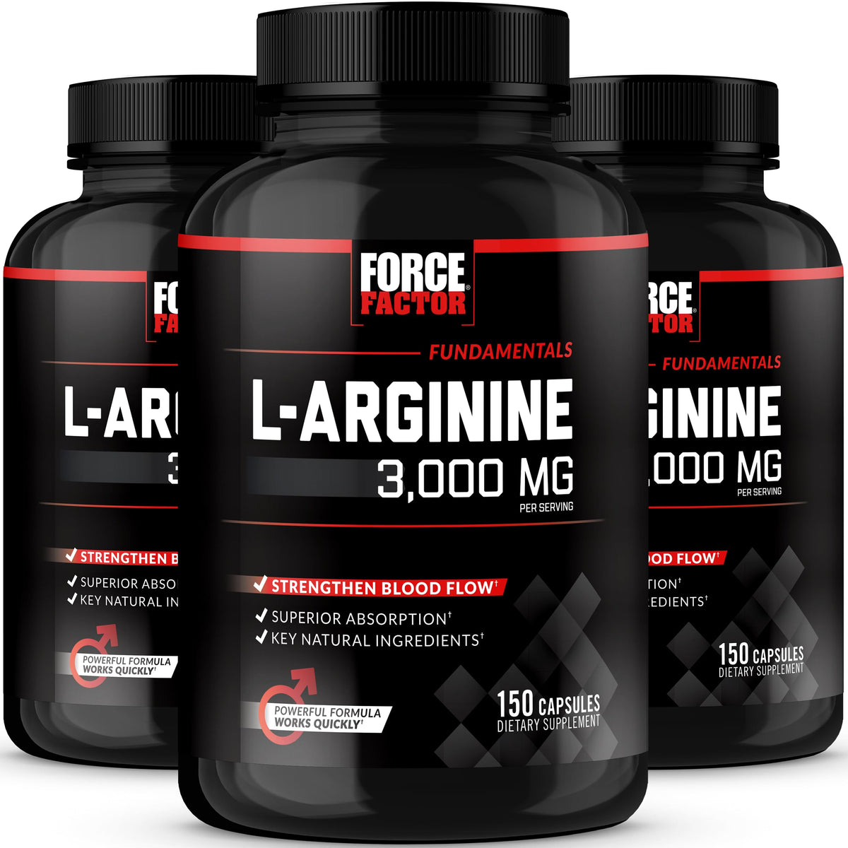 Force Factor L-Arginine 3000mg complément alimentaire vue avant