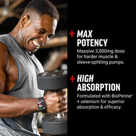 Force Factor L-Arginine 3000mg emballage et taille