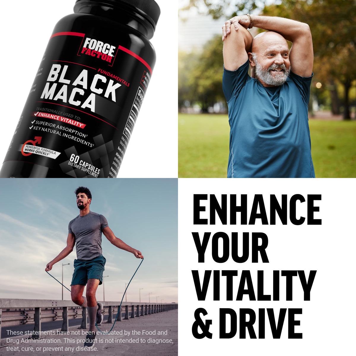 Force Factor Maca Noire 1000mg vue de côté