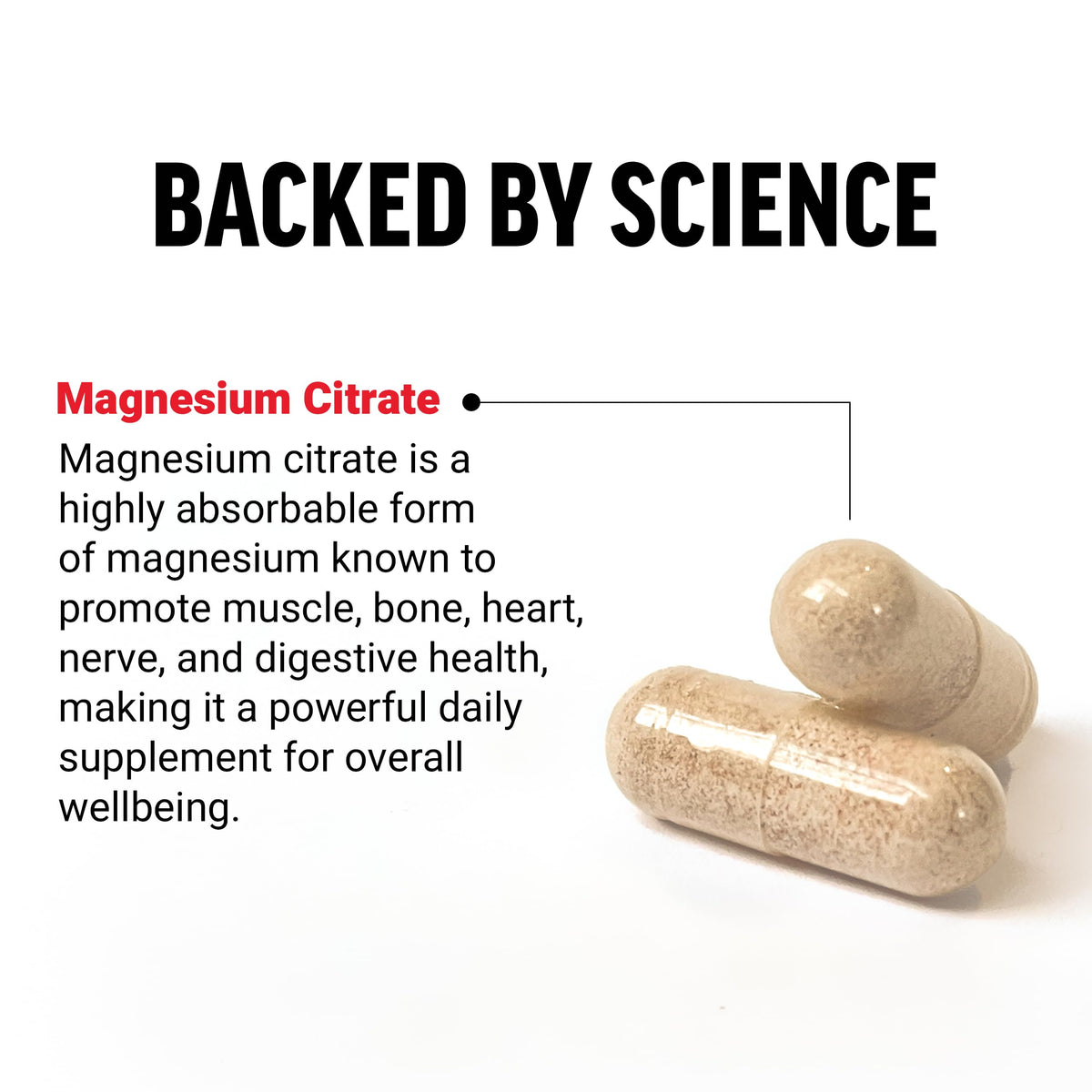 Force Factor Magnésium Citrate 236g capsules sur une table