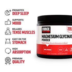 Force Factor Magnésium Glycinate Poudre 222g avec cuillère doseuse