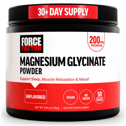 Force Factor Magnésium Glycinate Poudre 222g vue de face