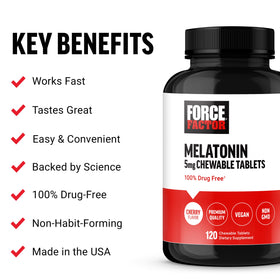 Force Factor Melatonine à Mâcher 5mg capsules végétales