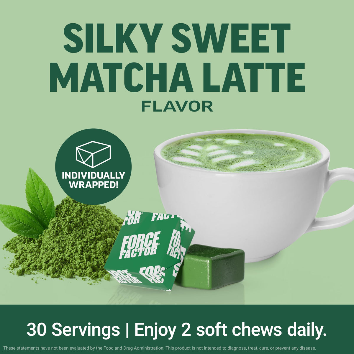 Force Factor Mighty Matcha Soft Chews 385g texture des bonbons