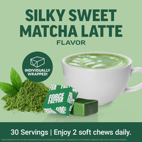 Force Factor Mighty Matcha Soft Chews 385g texture des bonbons