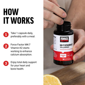 Force Factor MK-7 Vitamine K2 100mcg prise de vue lifestyle