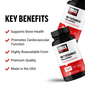 Force Factor MK-7 Vitamine K2 100mcg vue latérale