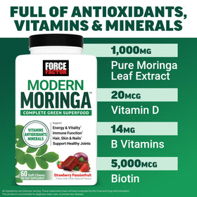 Force Factor Modern Moringa Soft Chews avec une cuillère à mesurer