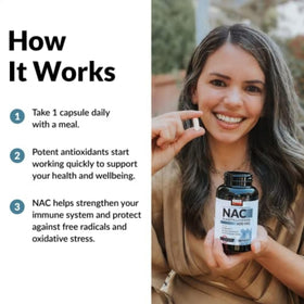 Force Factor NAC 600 mg complément alimentaire, étiquette détaillée