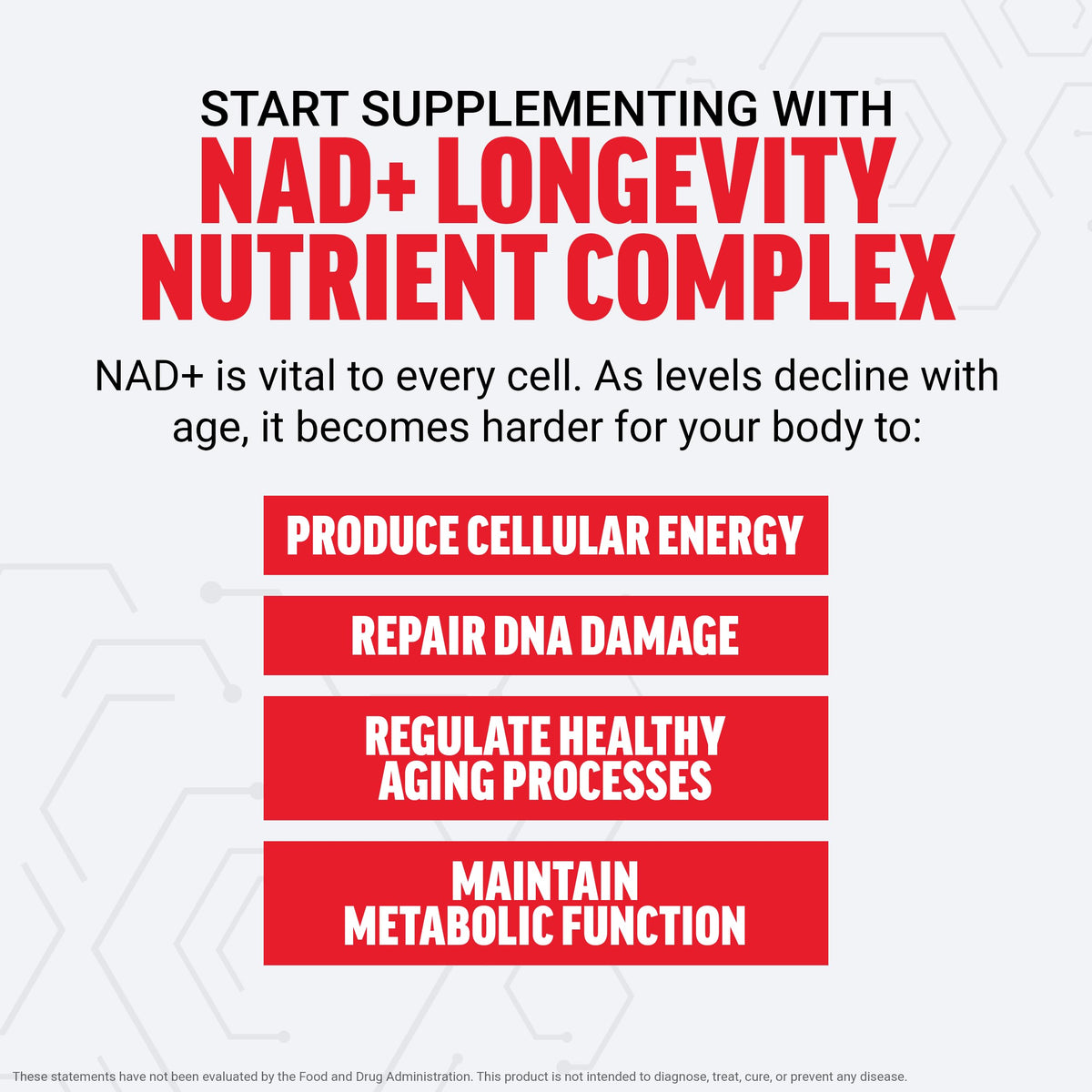 Force Factor NAD+ complément alimentaire en gros plan