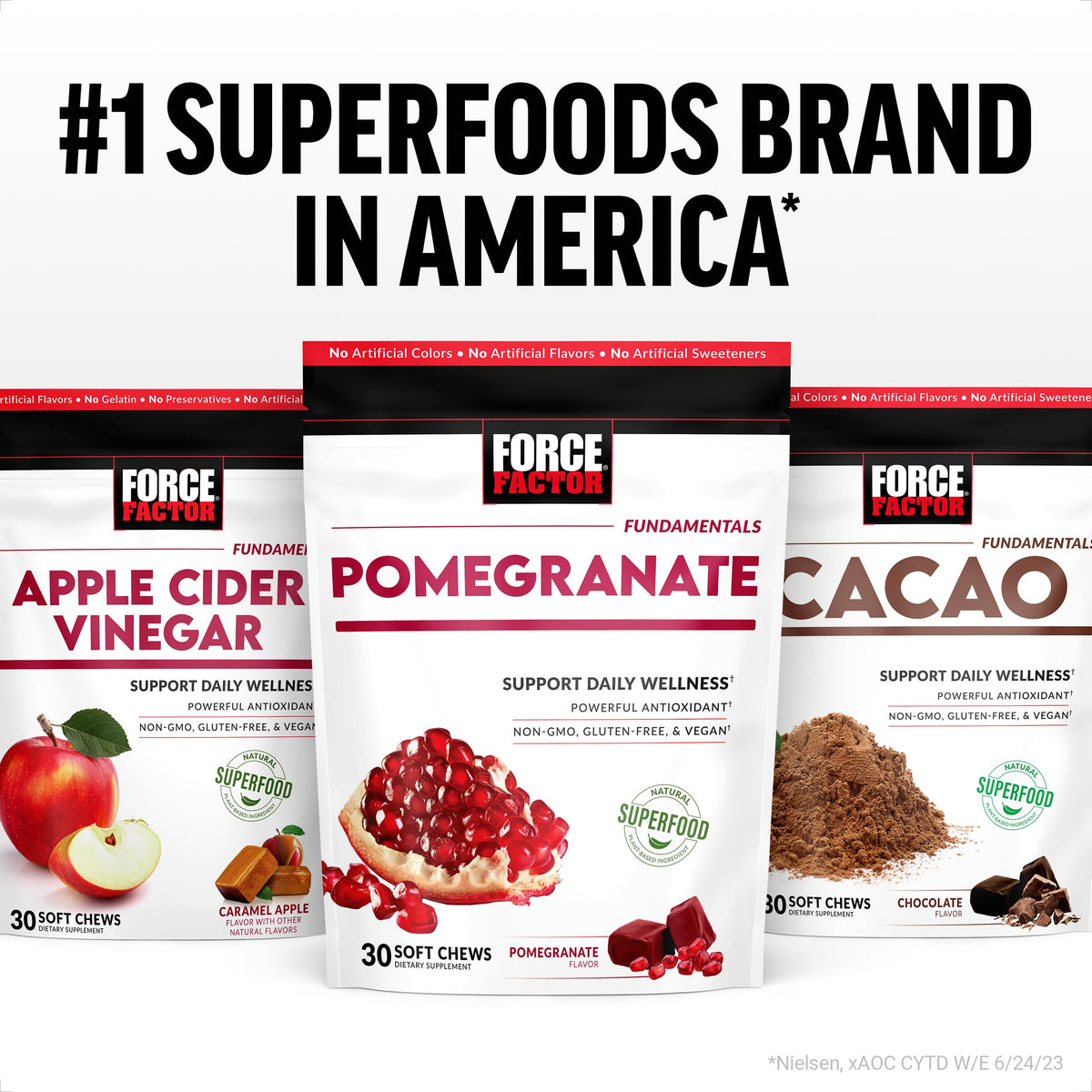 Force Factor Pomegranate Soft Chews 180g détails nutritionnels