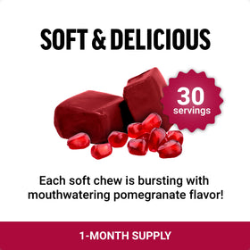 Force Factor Pomegranate Soft Chews 180g ingrédients sur l'emballage