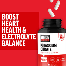 Force Factor Potassium Citrate gélules sur fond blanc