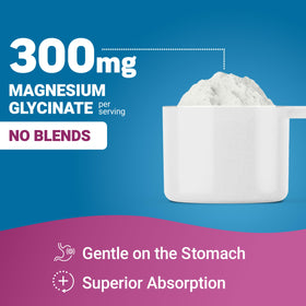 Force Factor Poudre de Glycinate de Magnésium 190g mélange dans un verre