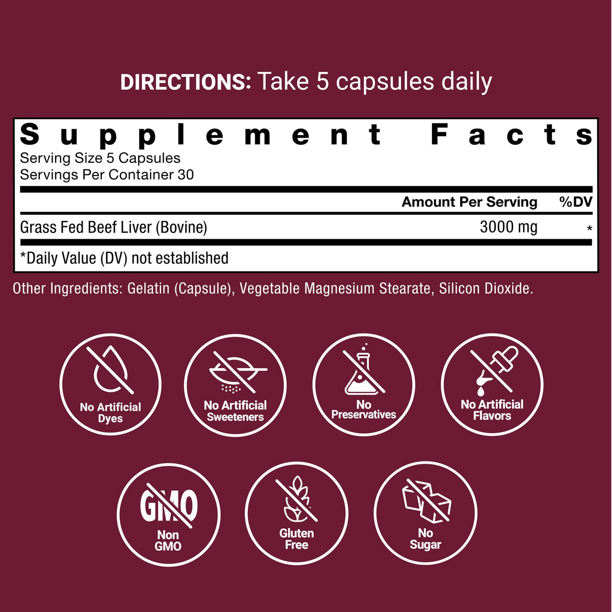 Force Factor Primal Origins Capsules de Foie de Boeuf 3000mg avec dosage